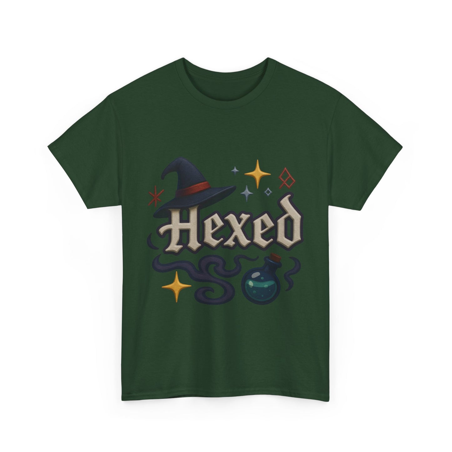 Hexed Unisex Heavy Cotton Tee | Spooky Shirt, Halloween Apparel, Witchy Gift, Casual Wear, Everyday Style, Clothing