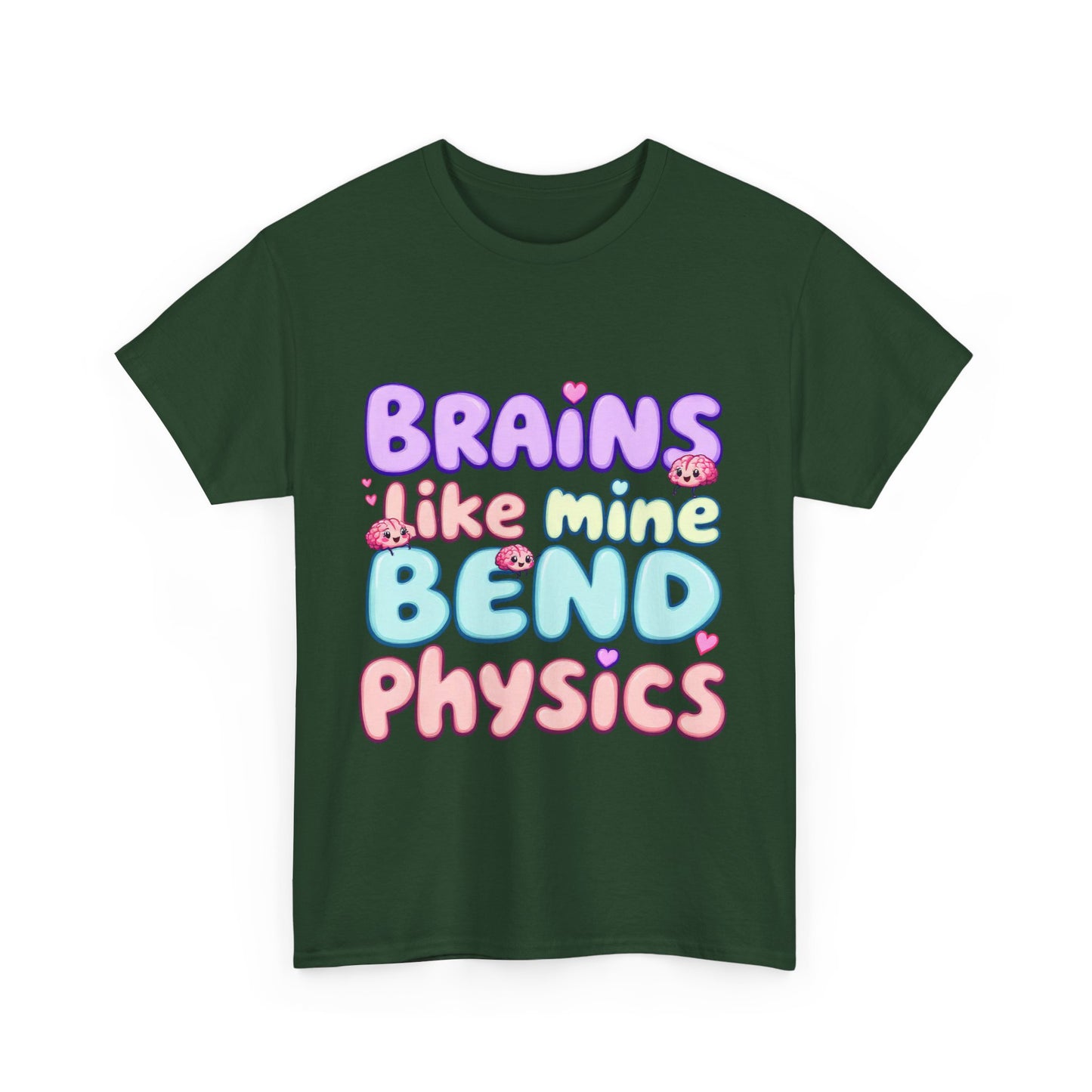 Playful Science Tee - "Brains Like Mine Bend Physics" | Gift for Students, Teachers, Science Lovers, Birthday, Casual Wear,Clothing