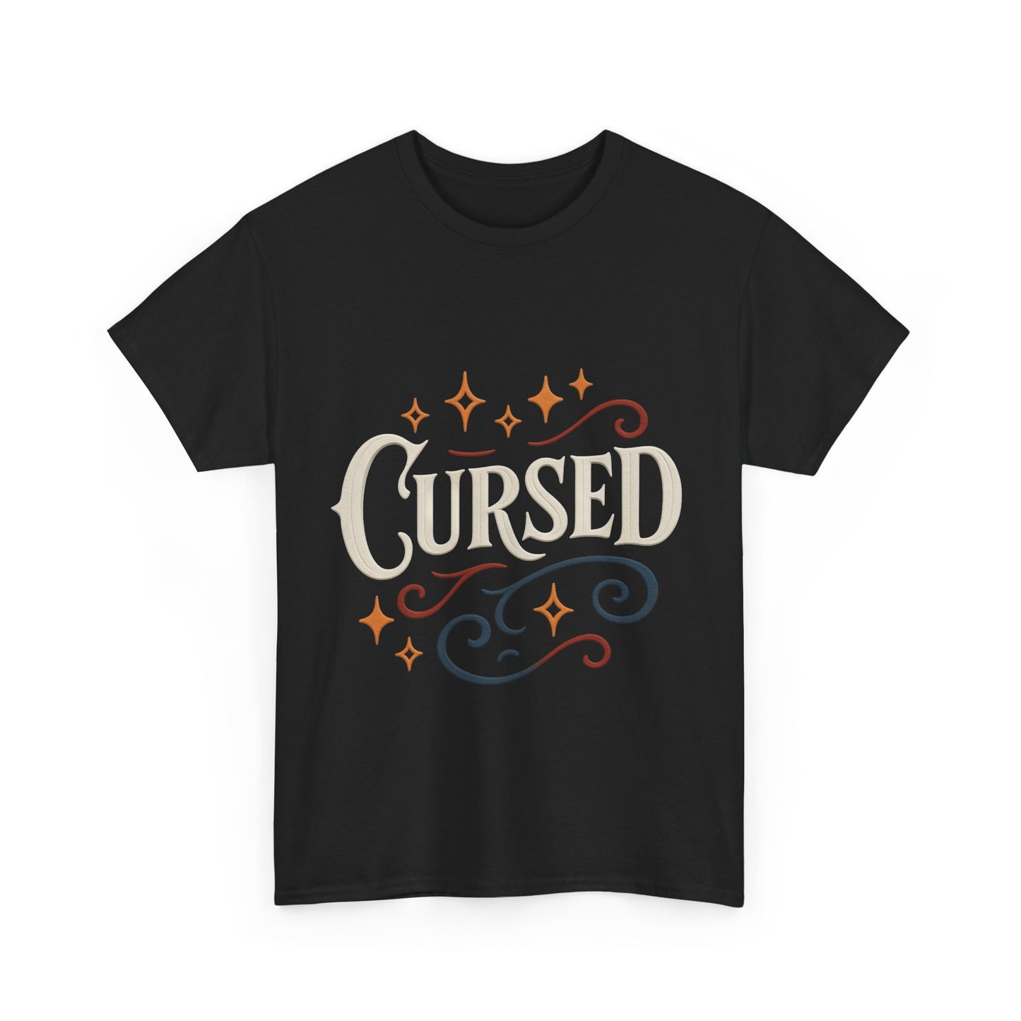 Cursed Unisex Heavy Cotton Tee, Halloween T-Shirt, Graphic Tee, Vintage Style Shirt, Gift for Occult Lovers, Clothing