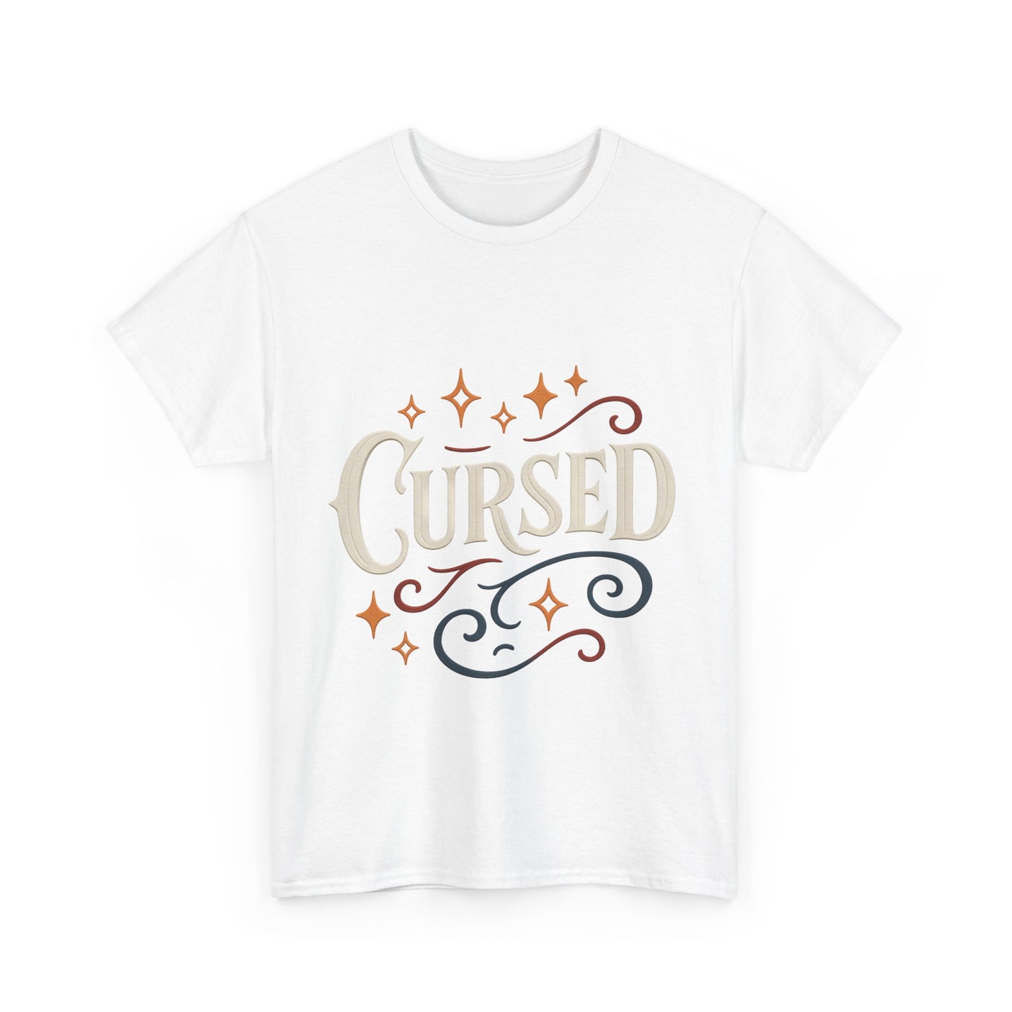 Cursed Unisex Heavy Cotton Tee, Halloween T-Shirt, Graphic Tee, Vintage Style Shirt, Gift for Occult Lovers, Clothing