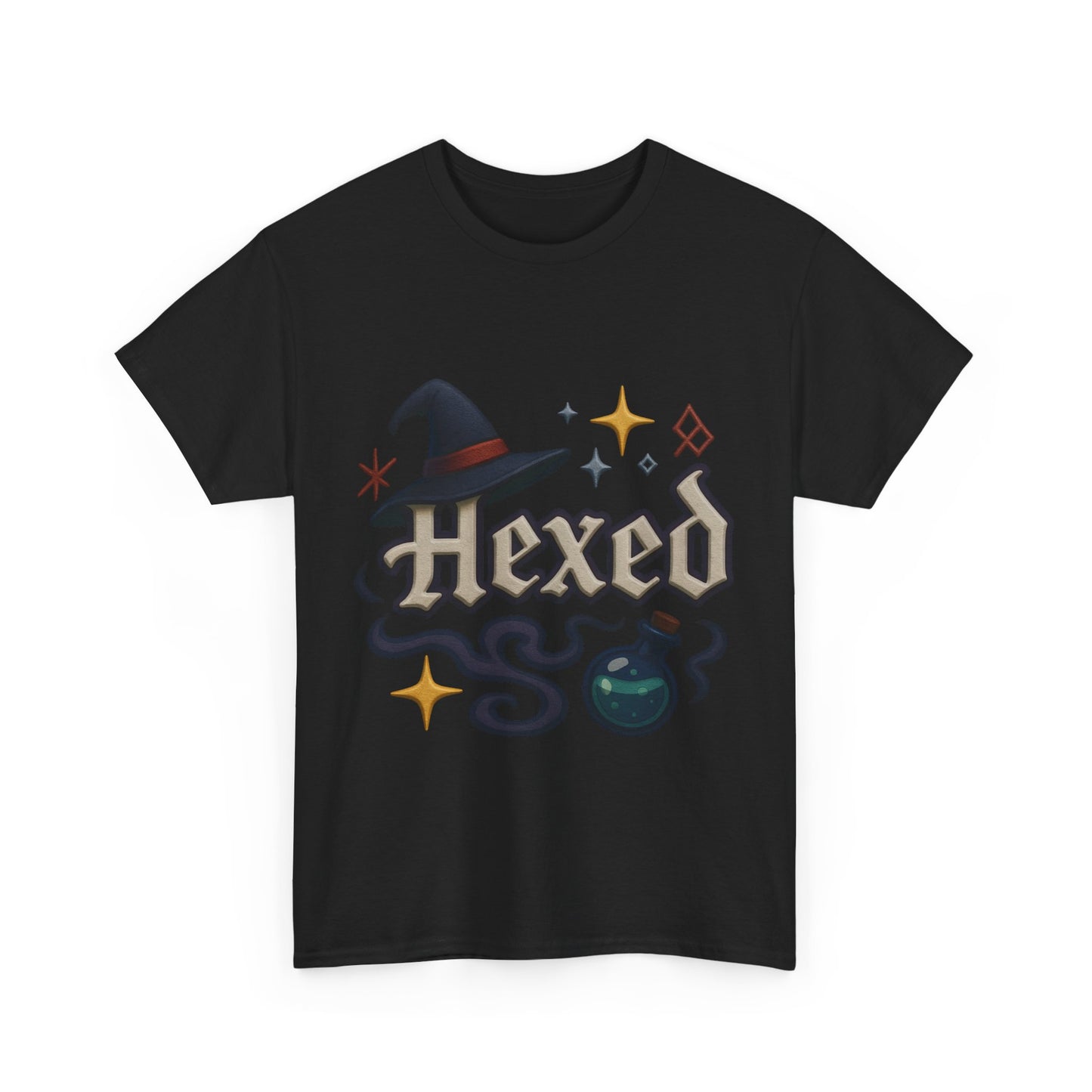 Hexed Unisex Heavy Cotton Tee | Spooky Shirt, Halloween Apparel, Witchy Gift, Casual Wear, Everyday Style, Clothing