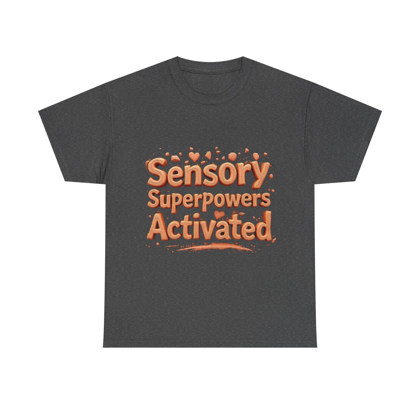 Sensory Superpowers Activated Unisex Heavy Cotton Tee, Comfortable T-Shirt, Gift for Neurodiverse Friends, Casual Wear, Unique Design