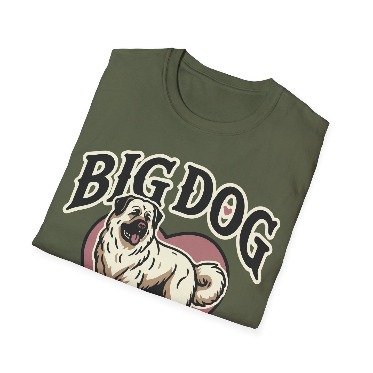 Unisex Softstyle T-Shirt,big dog bigger heart, Clothing