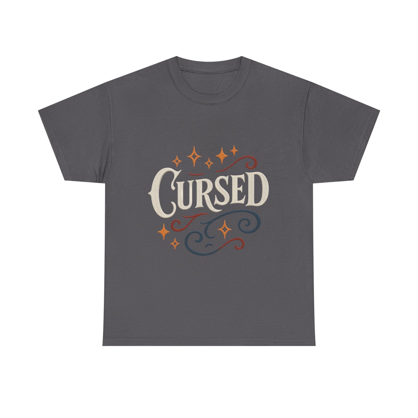 Cursed Unisex Heavy Cotton Tee, Halloween T-Shirt, Graphic Tee, Vintage Style Shirt, Gift for Occult Lovers, Clothing
