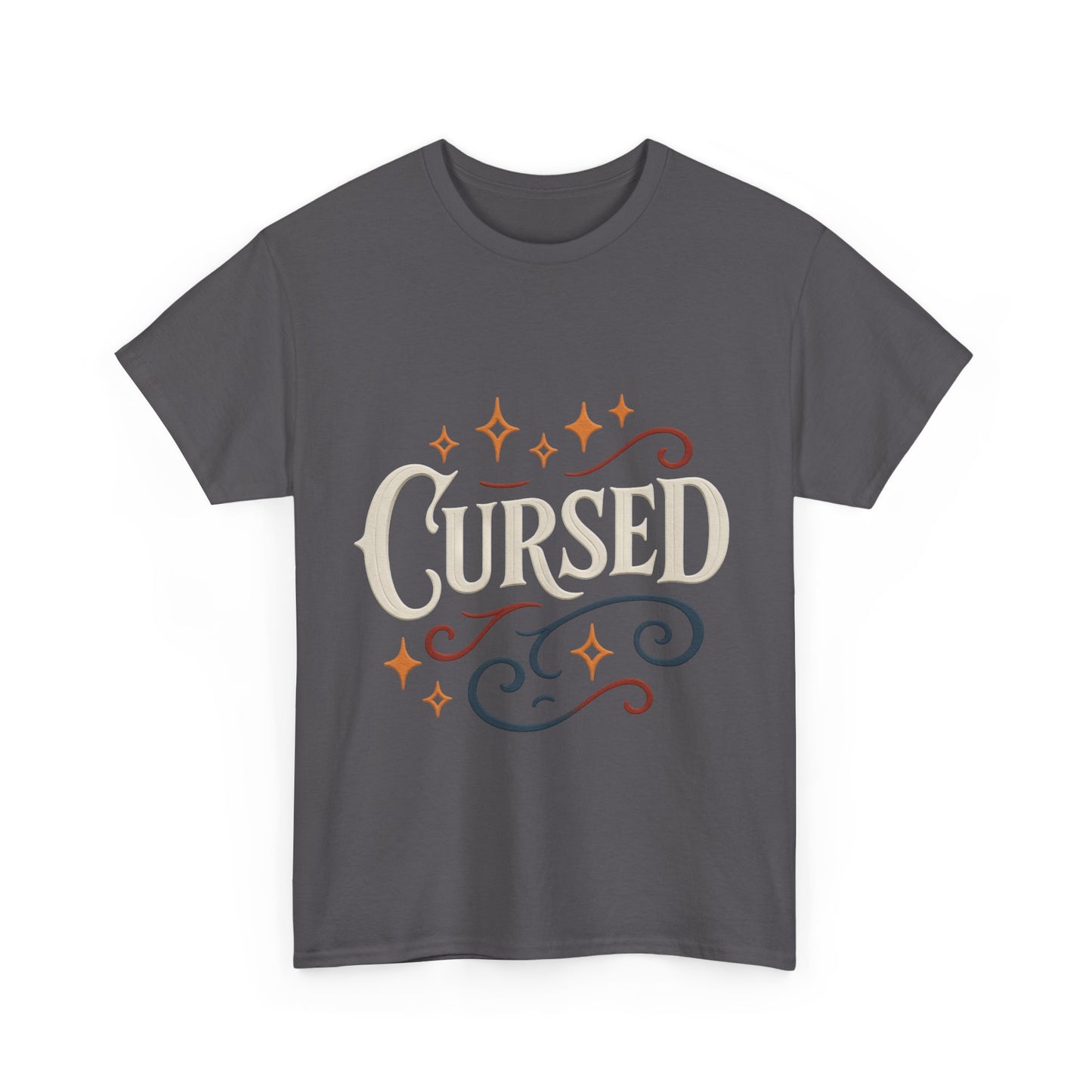 Cursed Unisex Heavy Cotton Tee, Halloween T-Shirt, Graphic Tee, Vintage Style Shirt, Gift for Occult Lovers, Clothing