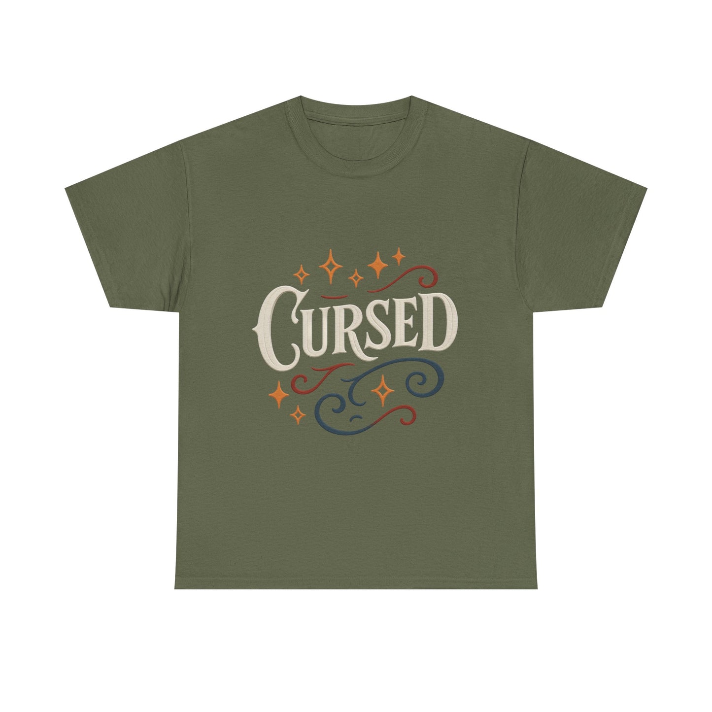 Cursed Unisex Heavy Cotton Tee, Halloween T-Shirt, Graphic Tee, Vintage Style Shirt, Gift for Occult Lovers, Clothing