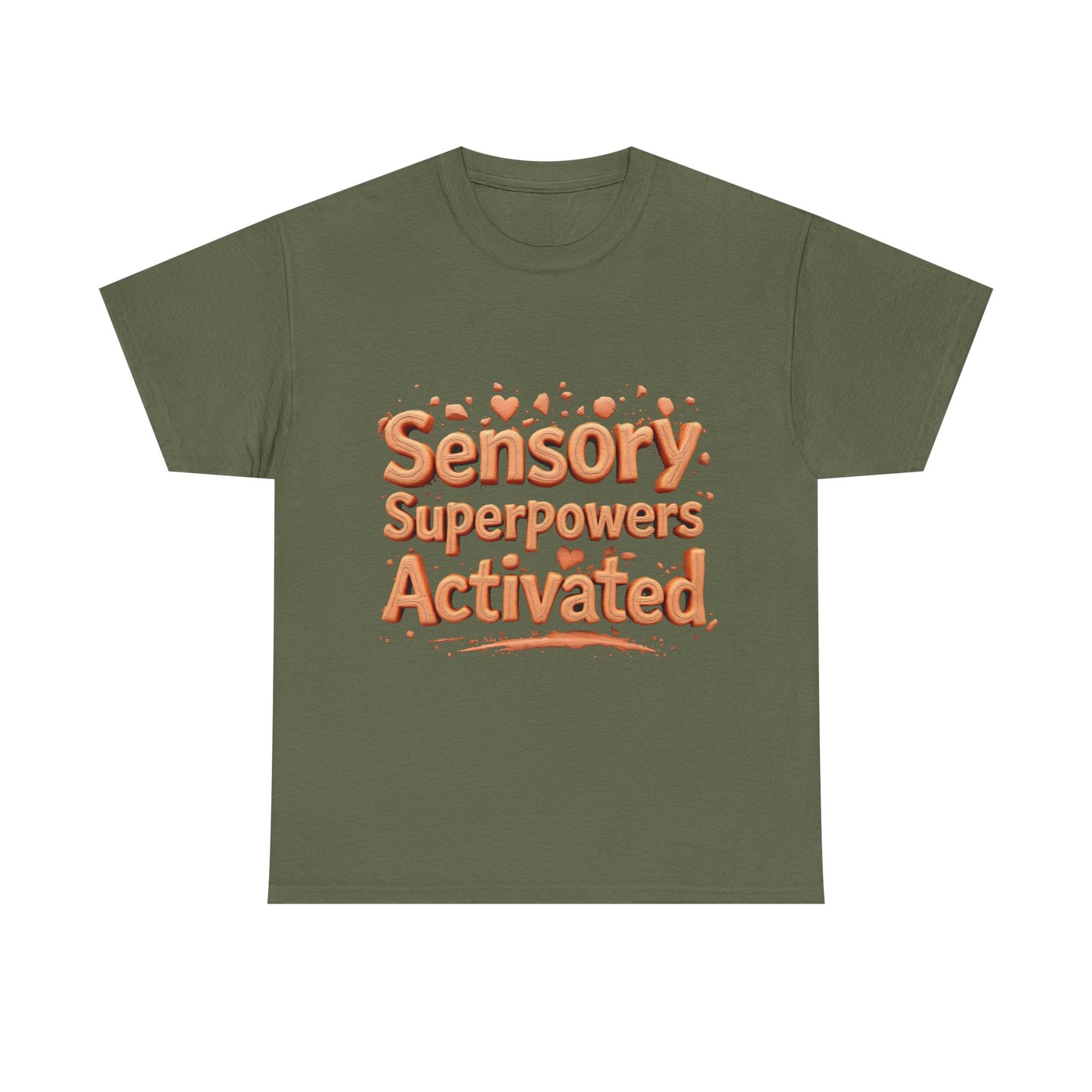 Sensory Superpowers Activated Unisex Heavy Cotton Tee, Comfortable T-Shirt, Gift for Neurodiverse Friends, Casual Wear, Unique Design