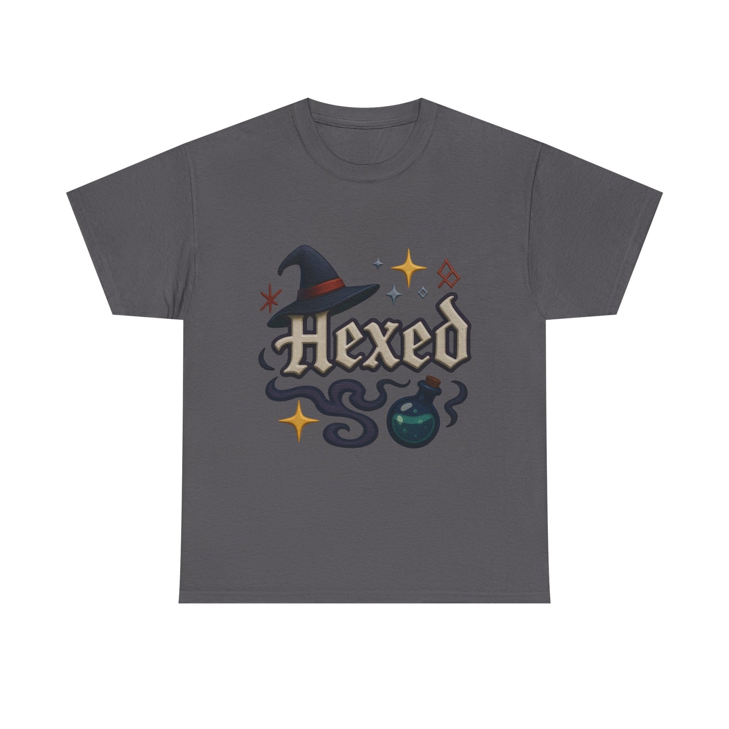 Hexed Unisex Heavy Cotton Tee | Spooky Shirt, Halloween Apparel, Witchy Gift, Casual Wear, Everyday Style, Clothing