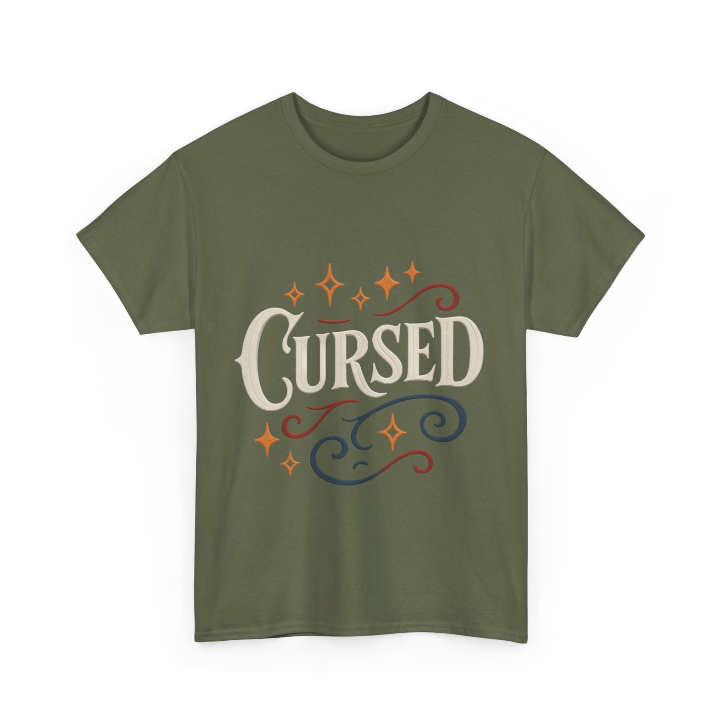 Cursed Unisex Heavy Cotton Tee, Halloween T-Shirt, Graphic Tee, Vintage Style Shirt, Gift for Occult Lovers, Clothing