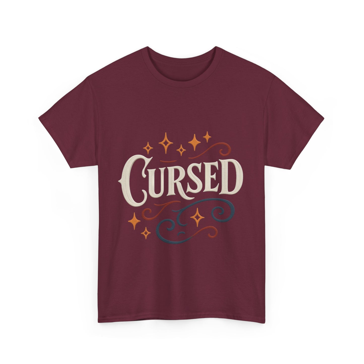 Cursed Unisex Heavy Cotton Tee, Halloween T-Shirt, Graphic Tee, Vintage Style Shirt, Gift for Occult Lovers, Clothing