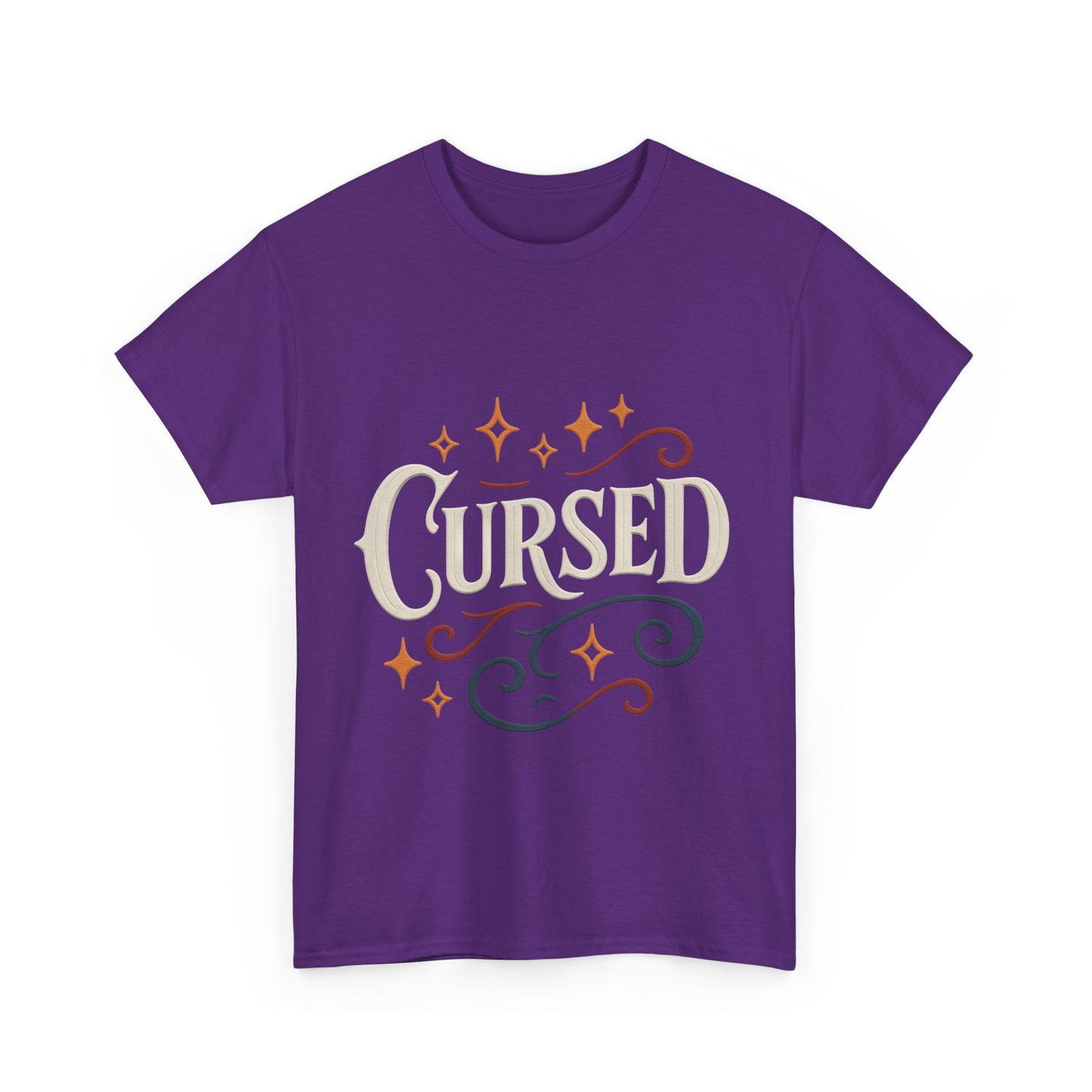 Cursed Unisex Heavy Cotton Tee, Halloween T-Shirt, Graphic Tee, Vintage Style Shirt, Gift for Occult Lovers, Clothing