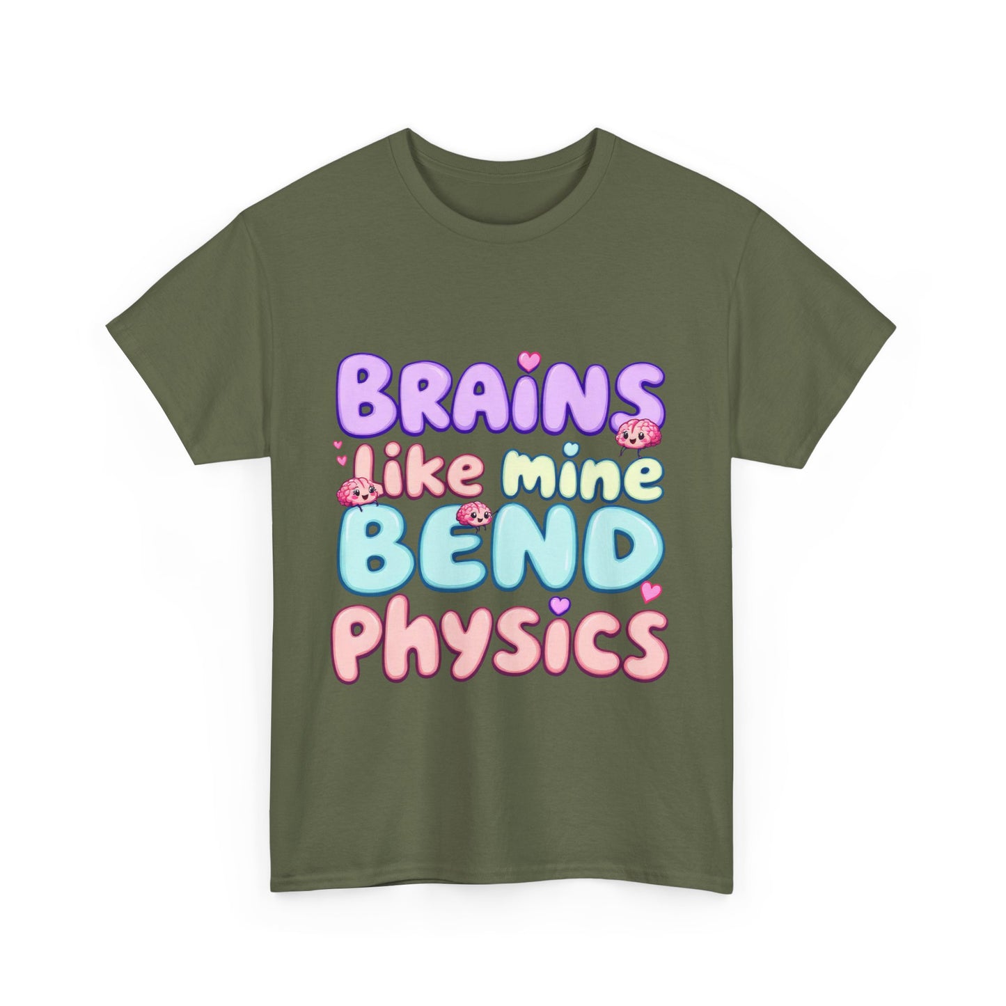 Playful Science Tee - "Brains Like Mine Bend Physics" | Gift for Students, Teachers, Science Lovers, Birthday, Casual Wear,Clothing