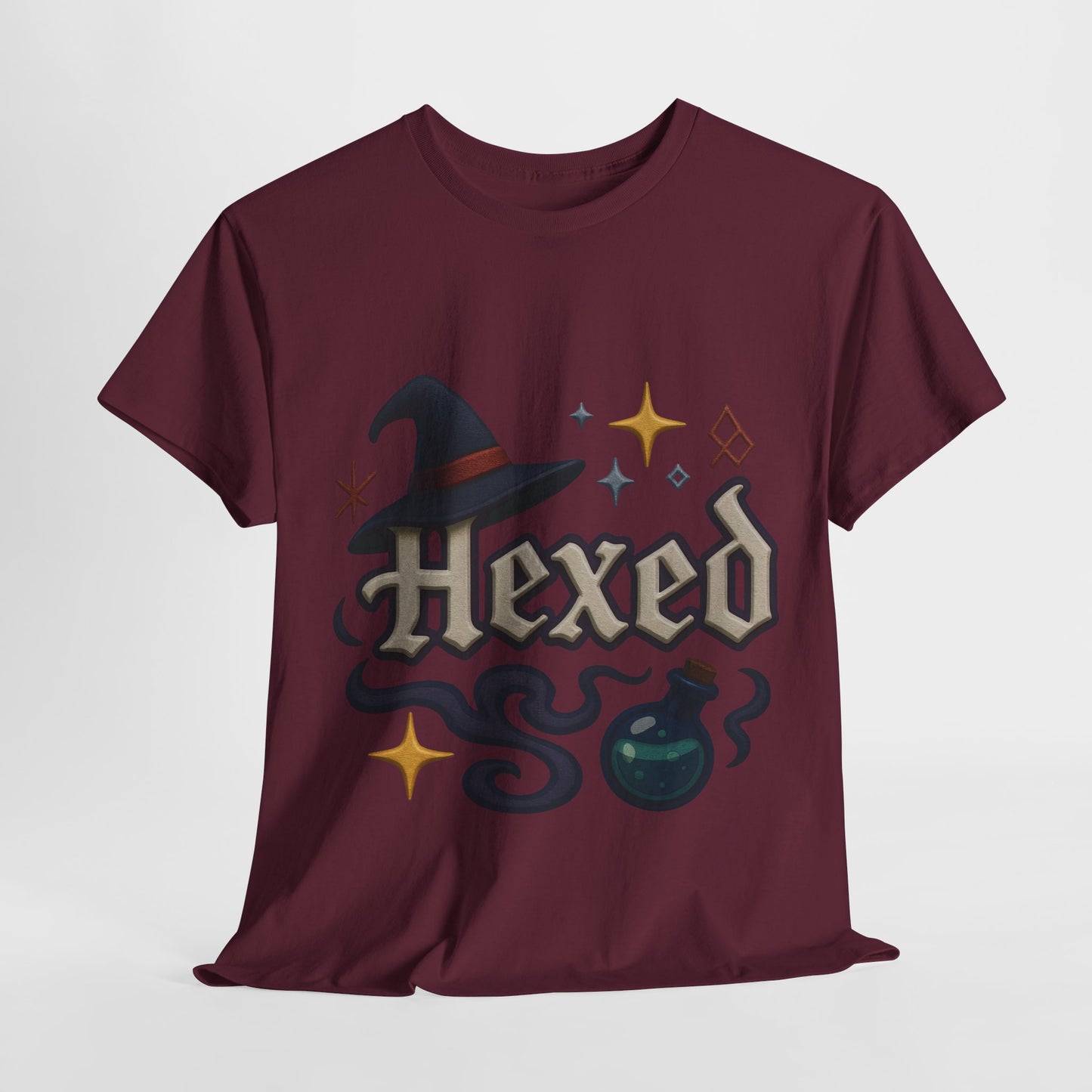 Hexed Unisex Heavy Cotton Tee | Spooky Shirt, Halloween Apparel, Witchy Gift, Casual Wear, Everyday Style, Clothing