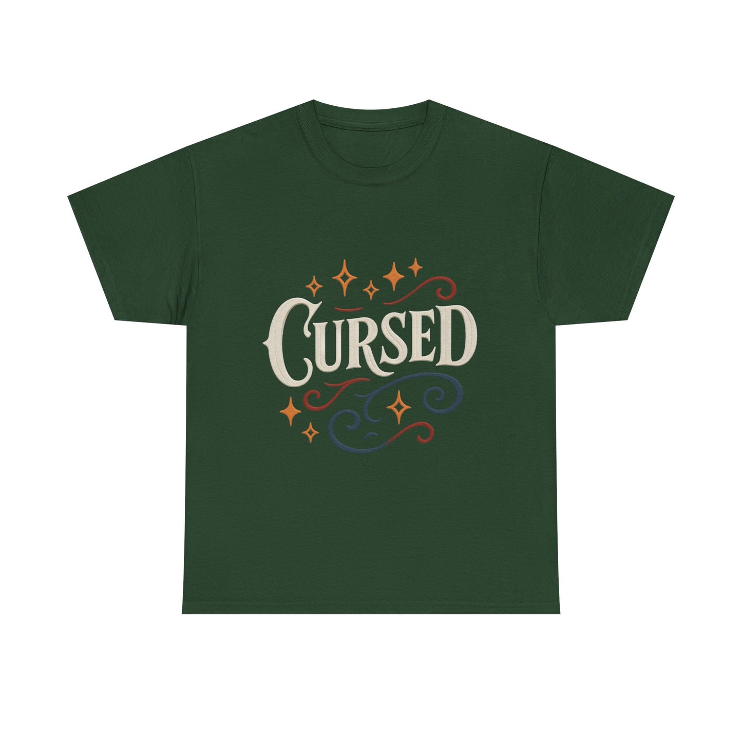 Cursed Unisex Heavy Cotton Tee, Halloween T-Shirt, Graphic Tee, Vintage Style Shirt, Gift for Occult Lovers, Clothing