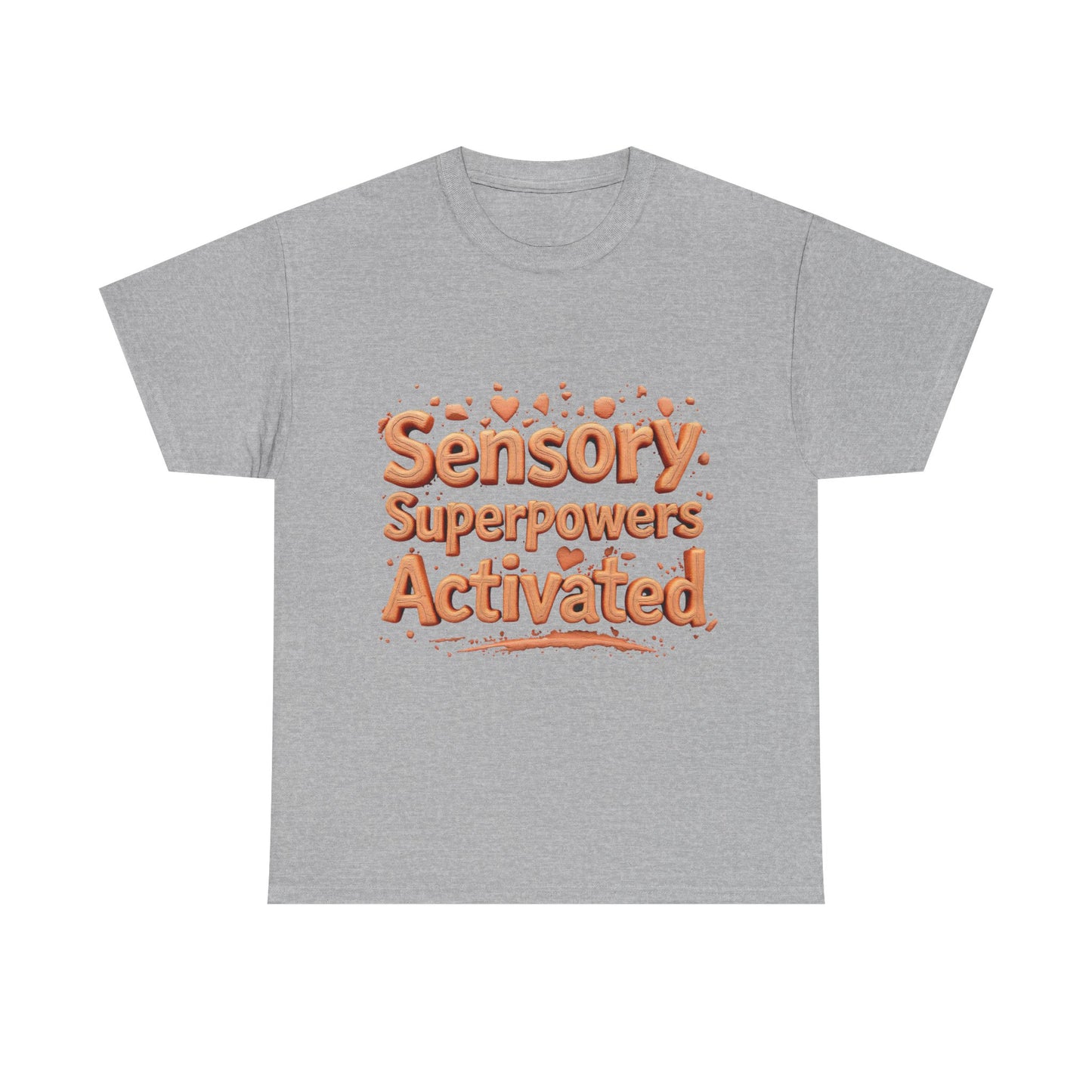 Sensory Superpowers Activated Unisex Heavy Cotton Tee, Comfortable T-Shirt, Gift for Neurodiverse Friends, Casual Wear, Unique Design