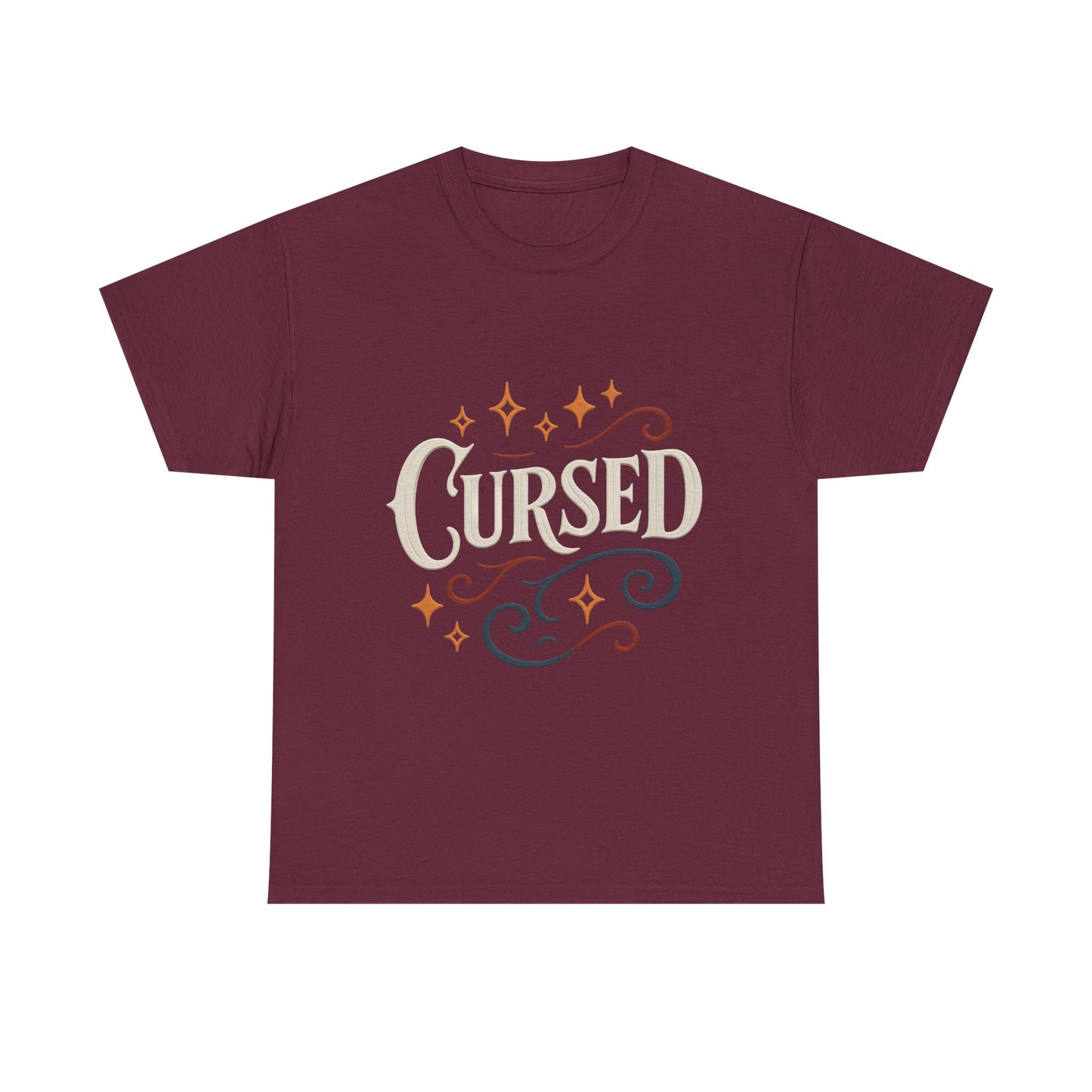 Cursed Unisex Heavy Cotton Tee, Halloween T-Shirt, Graphic Tee, Vintage Style Shirt, Gift for Occult Lovers, Clothing
