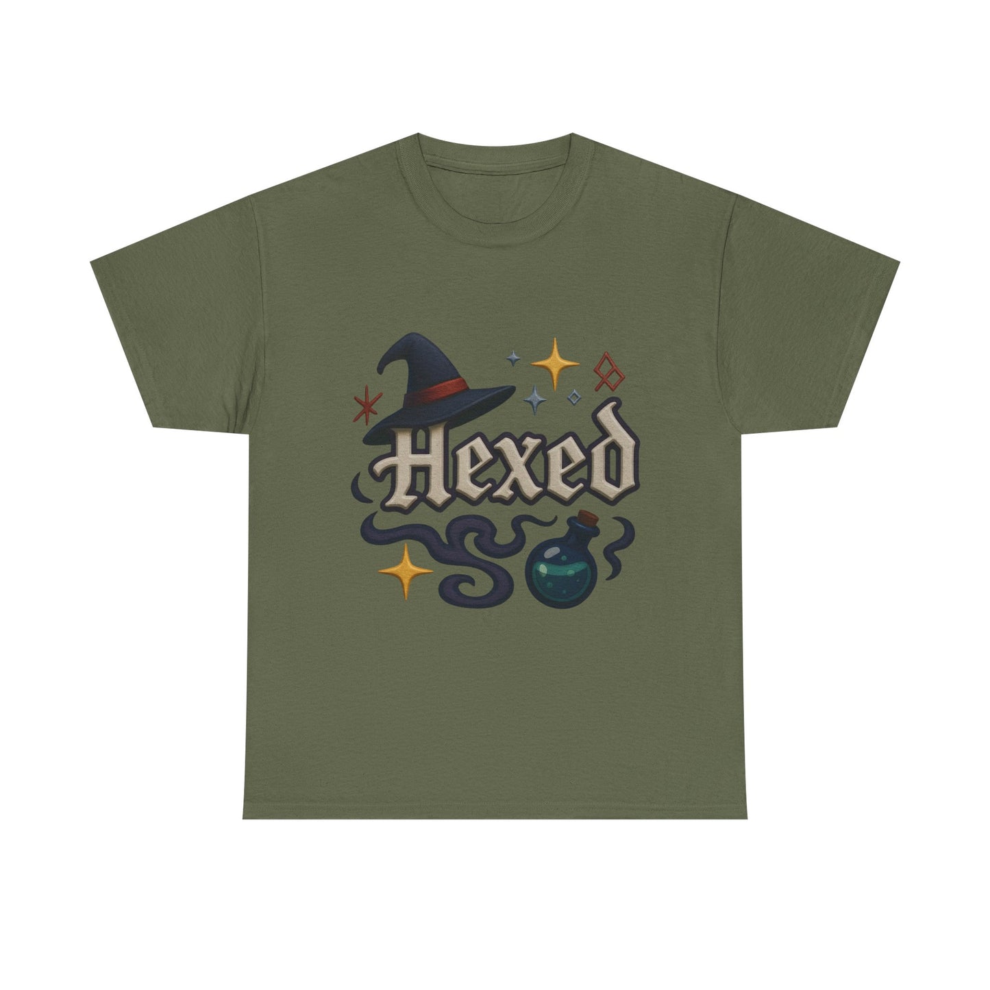 Hexed Unisex Heavy Cotton Tee | Spooky Shirt, Halloween Apparel, Witchy Gift, Casual Wear, Everyday Style, Clothing
