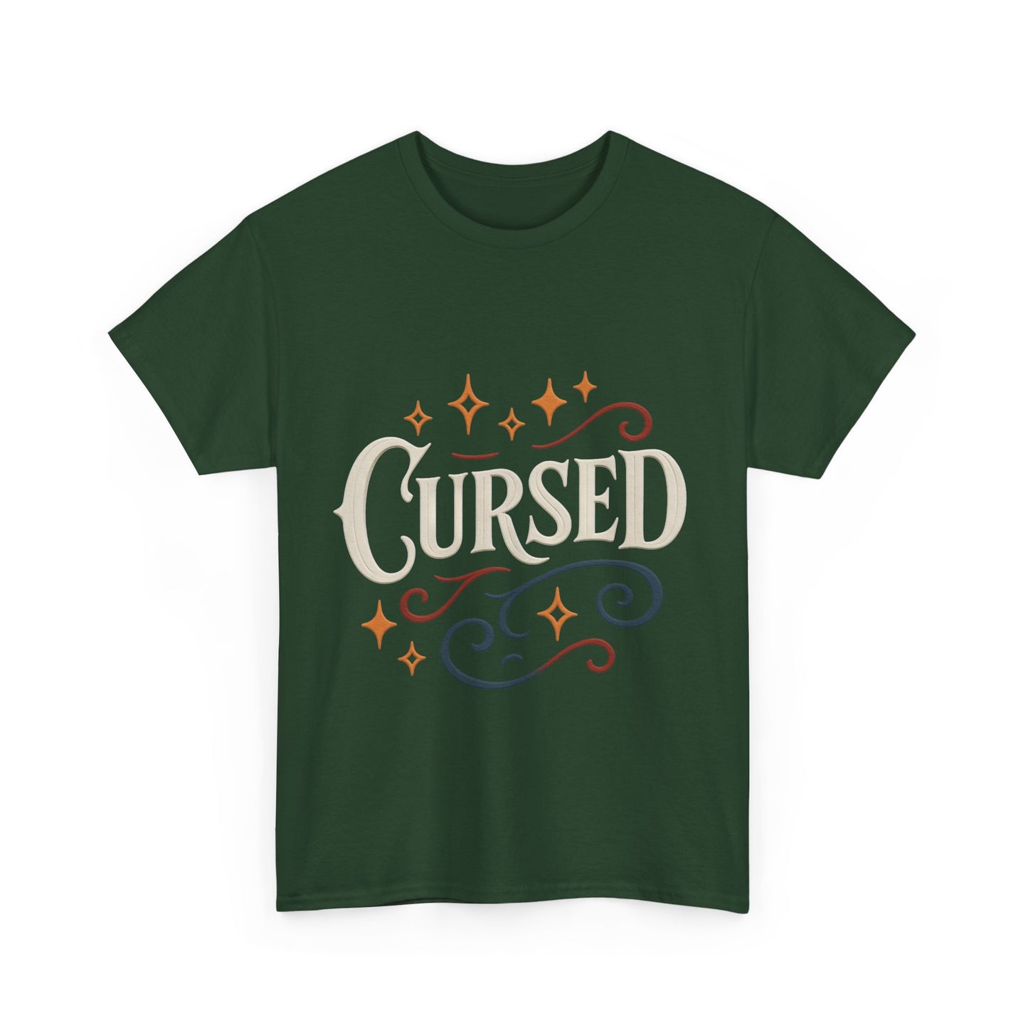 Cursed Unisex Heavy Cotton Tee, Halloween T-Shirt, Graphic Tee, Vintage Style Shirt, Gift for Occult Lovers, Clothing