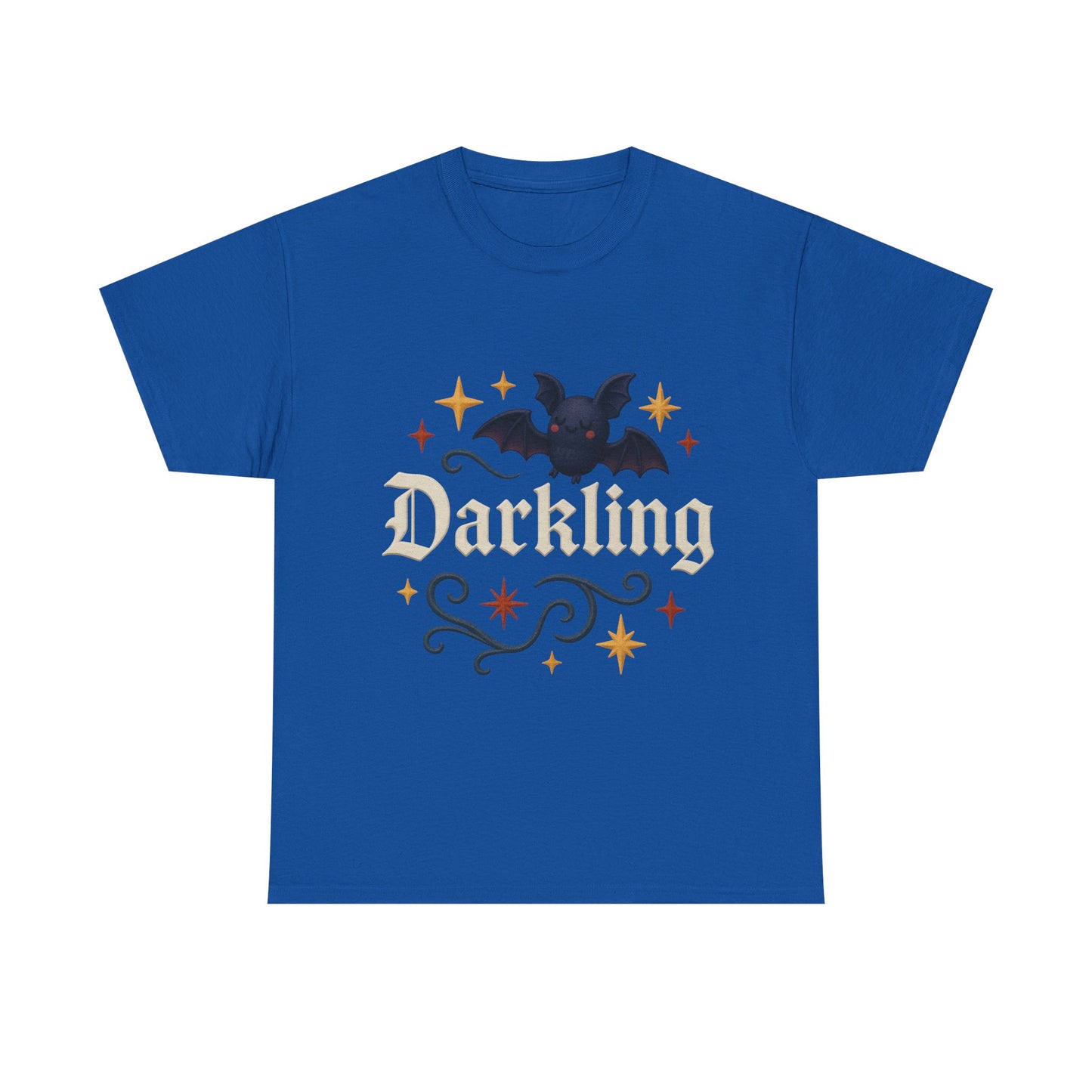 Darkling Bat Graphic Heavy Cotton Tee, Unisex T-Shirt, Gothic Style Tee, Cute Halloween Shirt, Spooky Casual Wear, Clothing