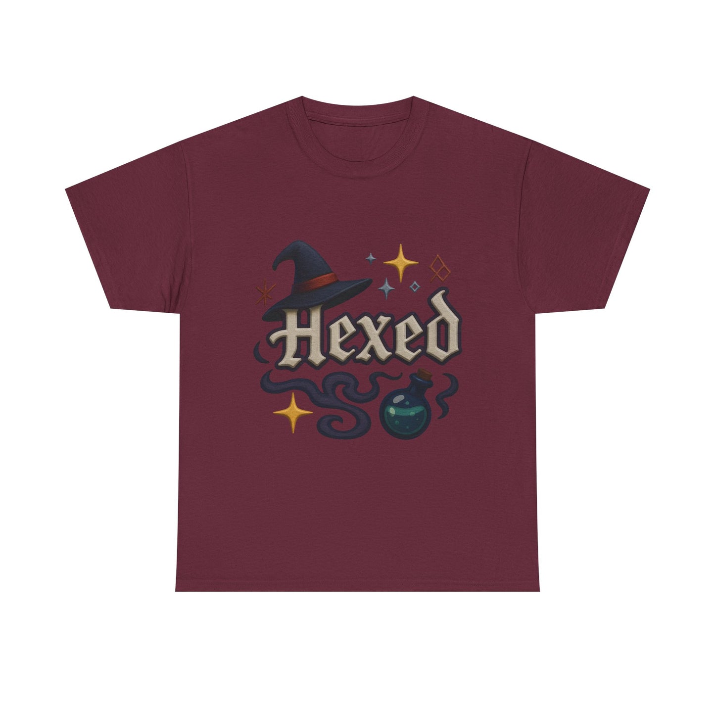 Hexed Unisex Heavy Cotton Tee | Spooky Shirt, Halloween Apparel, Witchy Gift, Casual Wear, Everyday Style, Clothing