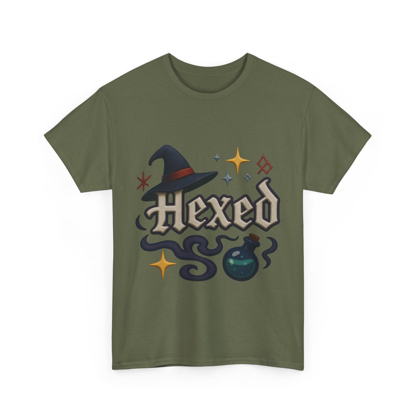 Hexed Unisex Heavy Cotton Tee | Spooky Shirt, Halloween Apparel, Witchy Gift, Casual Wear, Everyday Style, Clothing