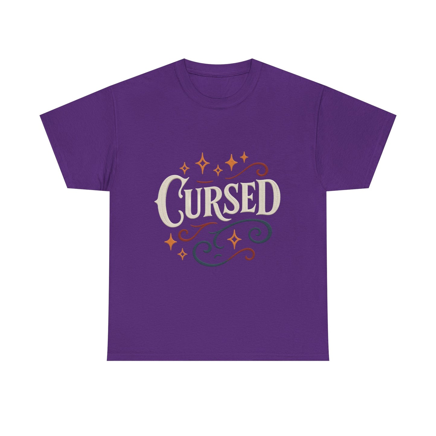 Cursed Unisex Heavy Cotton Tee, Halloween T-Shirt, Graphic Tee, Vintage Style Shirt, Gift for Occult Lovers, Clothing