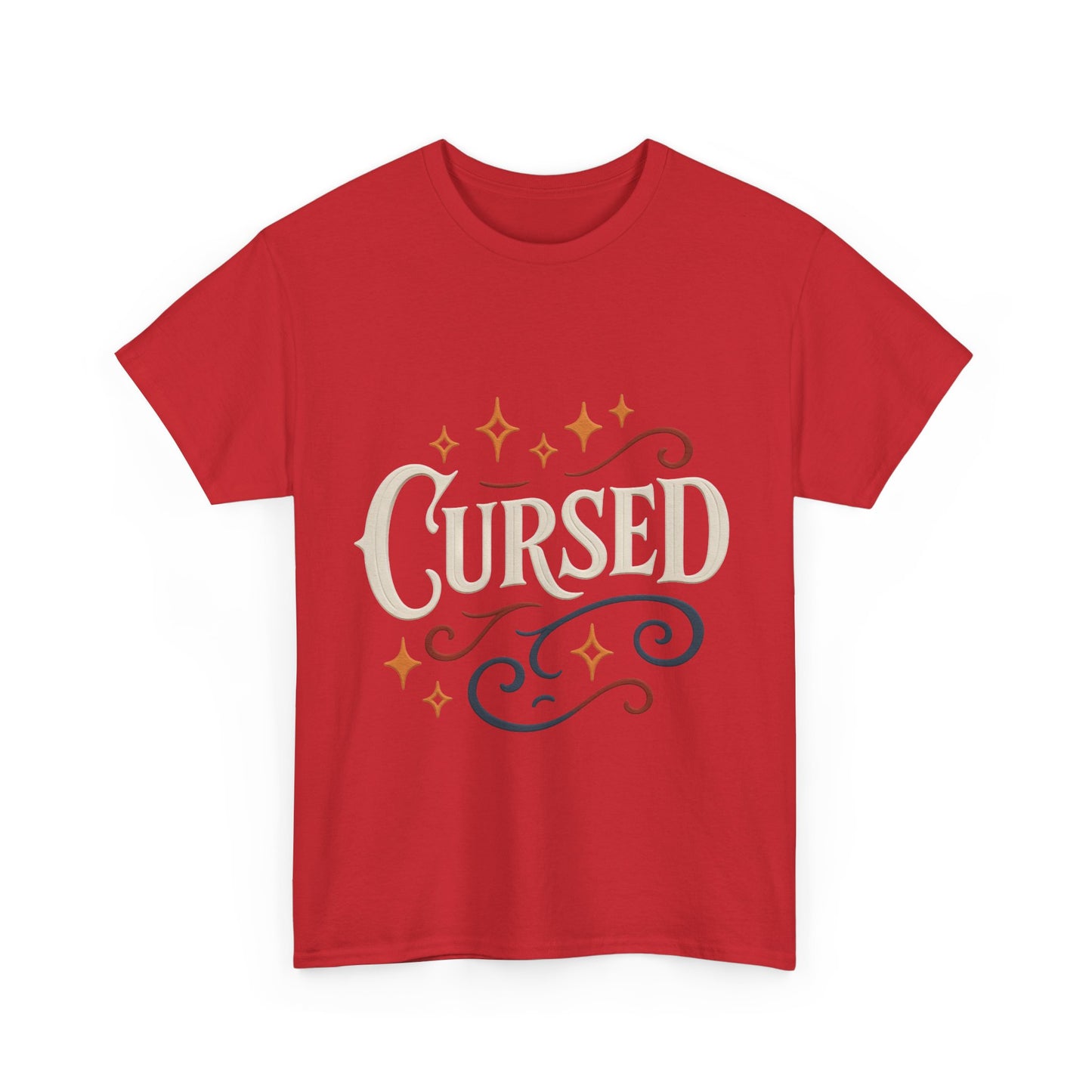 Cursed Unisex Heavy Cotton Tee, Halloween T-Shirt, Graphic Tee, Vintage Style Shirt, Gift for Occult Lovers, Clothing