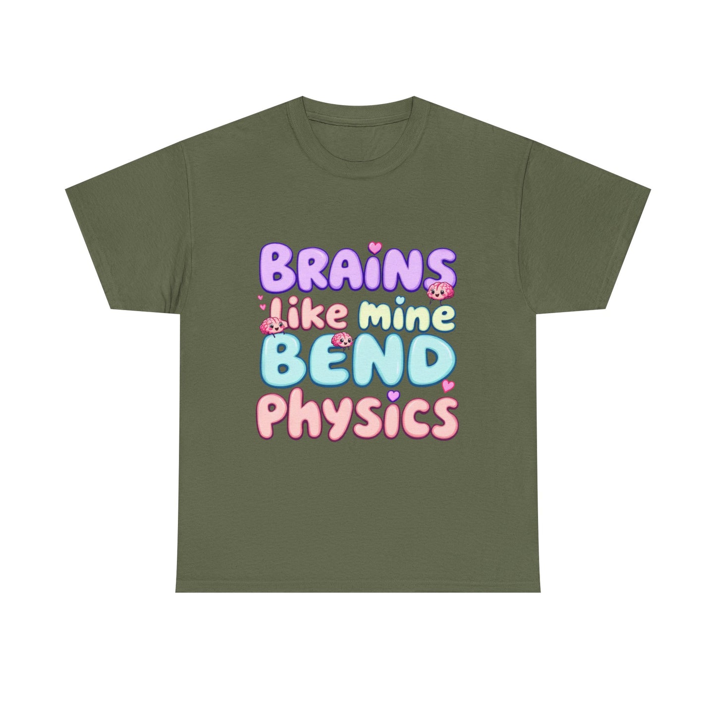 Playful Science Tee - "Brains Like Mine Bend Physics" | Gift for Students, Teachers, Science Lovers, Birthday, Casual Wear,Clothing