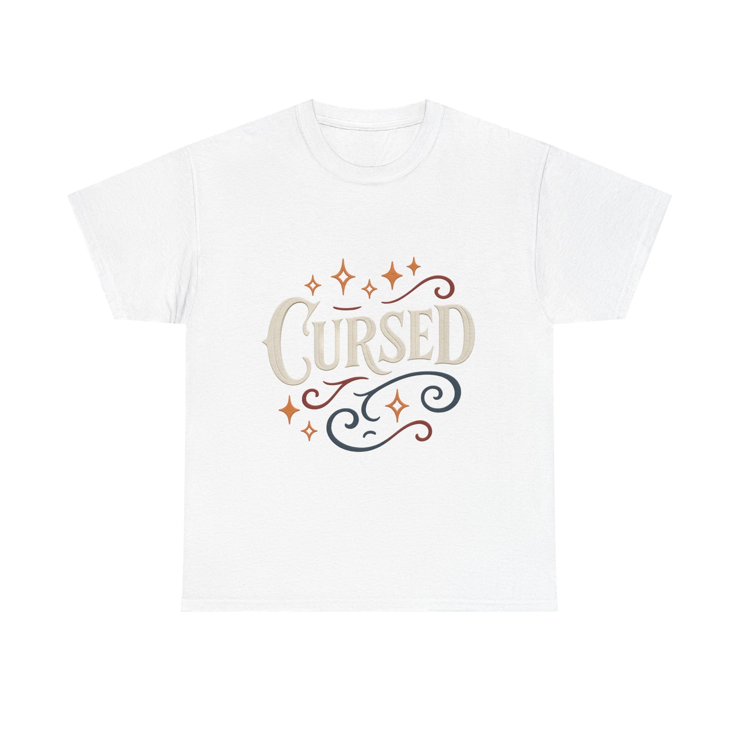 Cursed Unisex Heavy Cotton Tee, Halloween T-Shirt, Graphic Tee, Vintage Style Shirt, Gift for Occult Lovers, Clothing