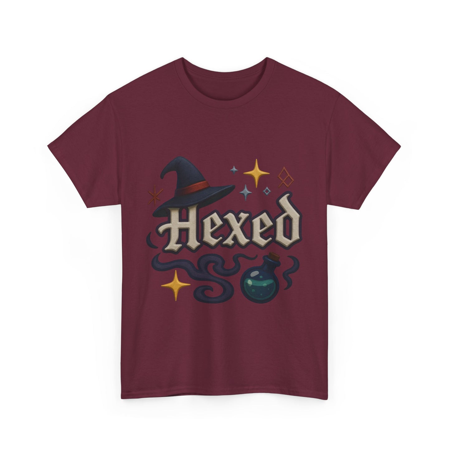 Hexed Unisex Heavy Cotton Tee | Spooky Shirt, Halloween Apparel, Witchy Gift, Casual Wear, Everyday Style, Clothing
