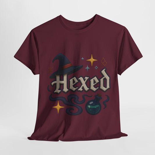 Hexed Unisex Heavy Cotton Tee | Spooky Shirt, Halloween Apparel, Witchy Gift, Casual Wear, Everyday Style, Clothing